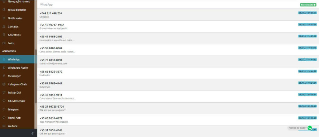 Aplicativo de espionagem para Android