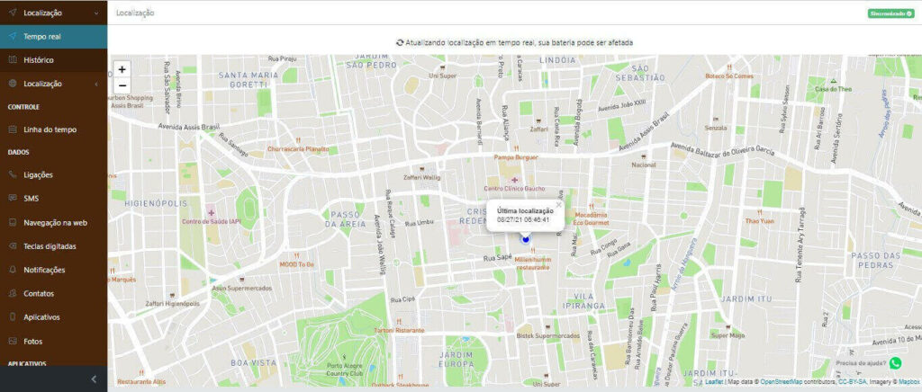 Aplicativo de espionagem para Android