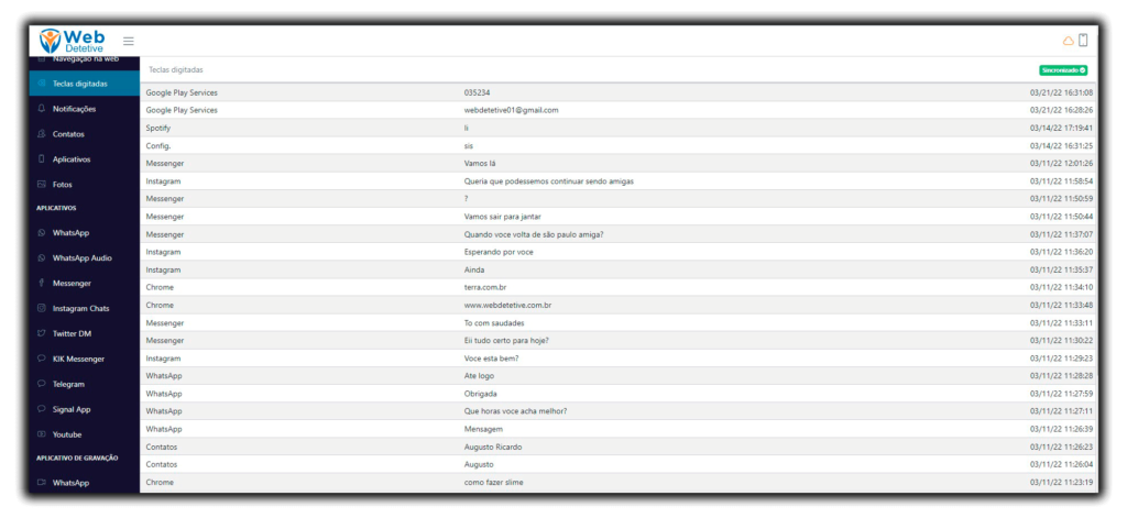 Keylloger Web Detetive Keylloger Web Detetive